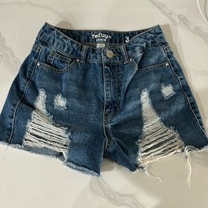 Charlotte Russe Denim Ripped Shorts in Size 3